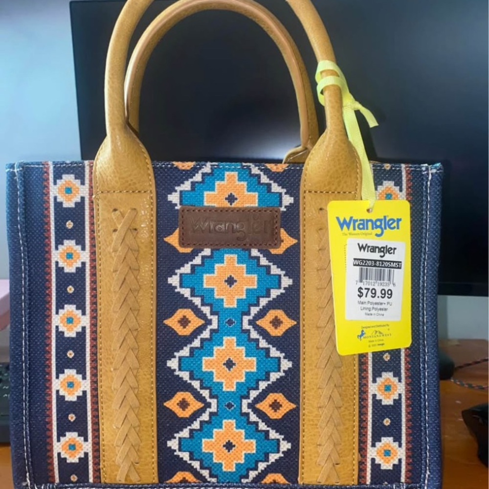 Wrangler Blue and Tan Patterned Women's Bag